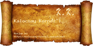 Kalocsay Kornél névjegykártya