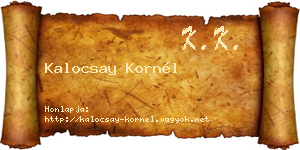 Kalocsay Kornél névjegykártya