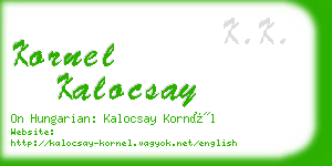 kornel kalocsay business card